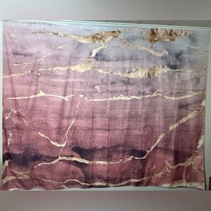 Marble Pattern Tapestry in Pink and Gold